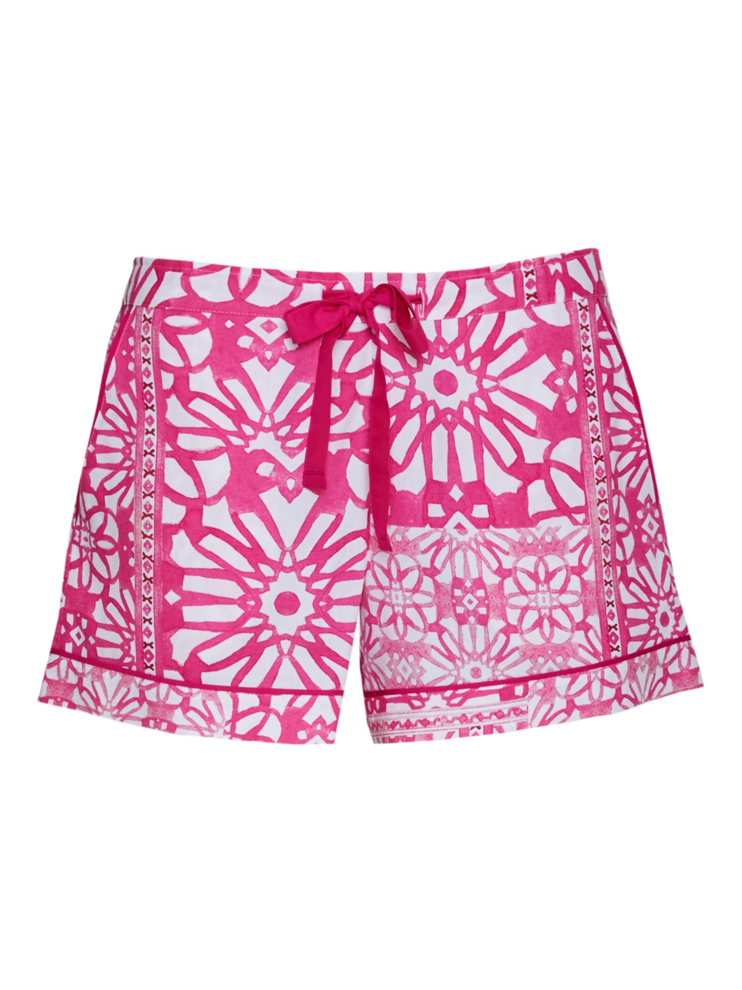 Cyberjammies Hailey Tile Print Pyjama Shorts, Pink at John Lewis & Partners