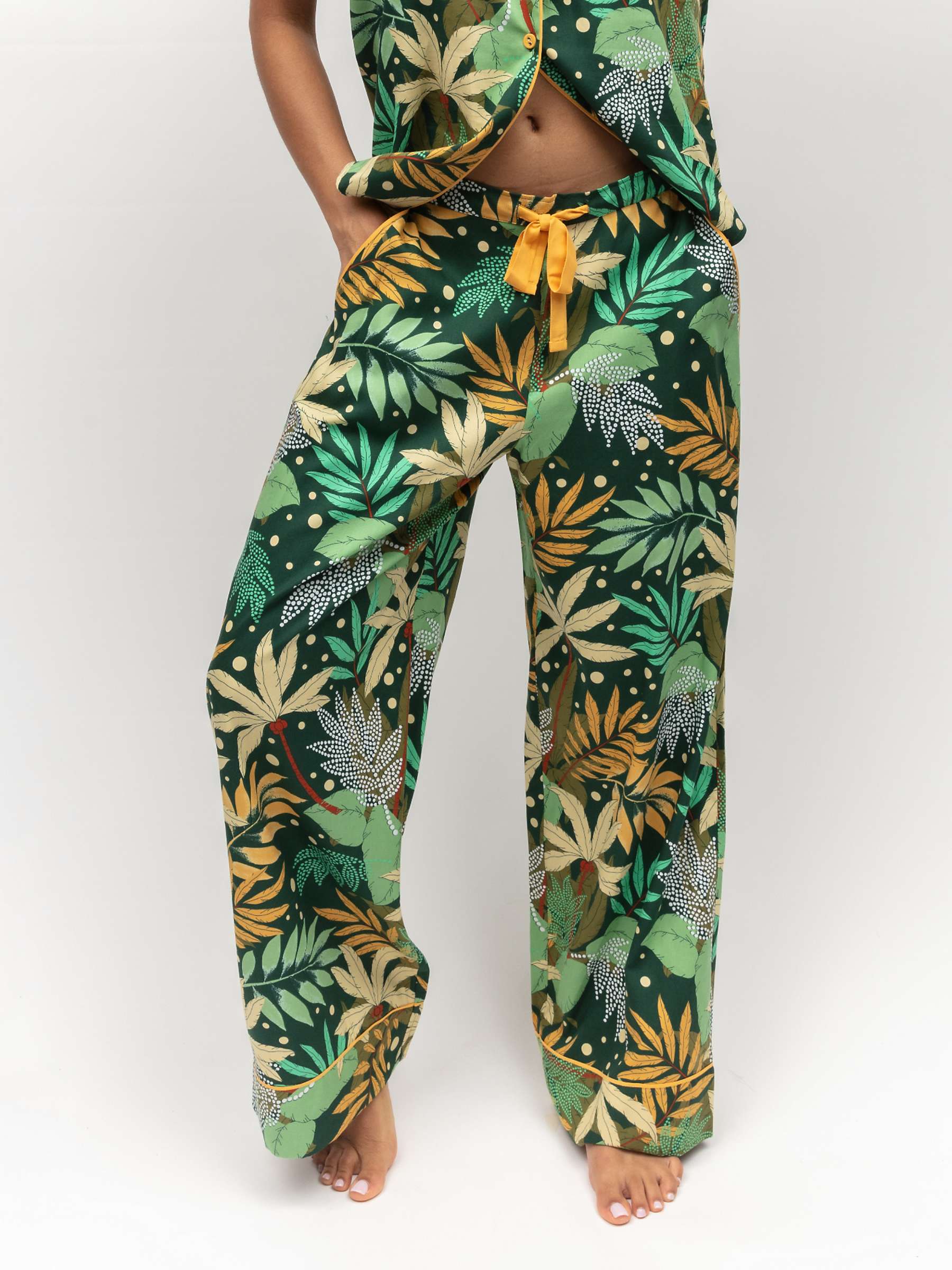 Buy Cyberjammies Gabrielle Palm Leaf Print Wide Leg Pyjama Bottoms Online at johnlewis.com