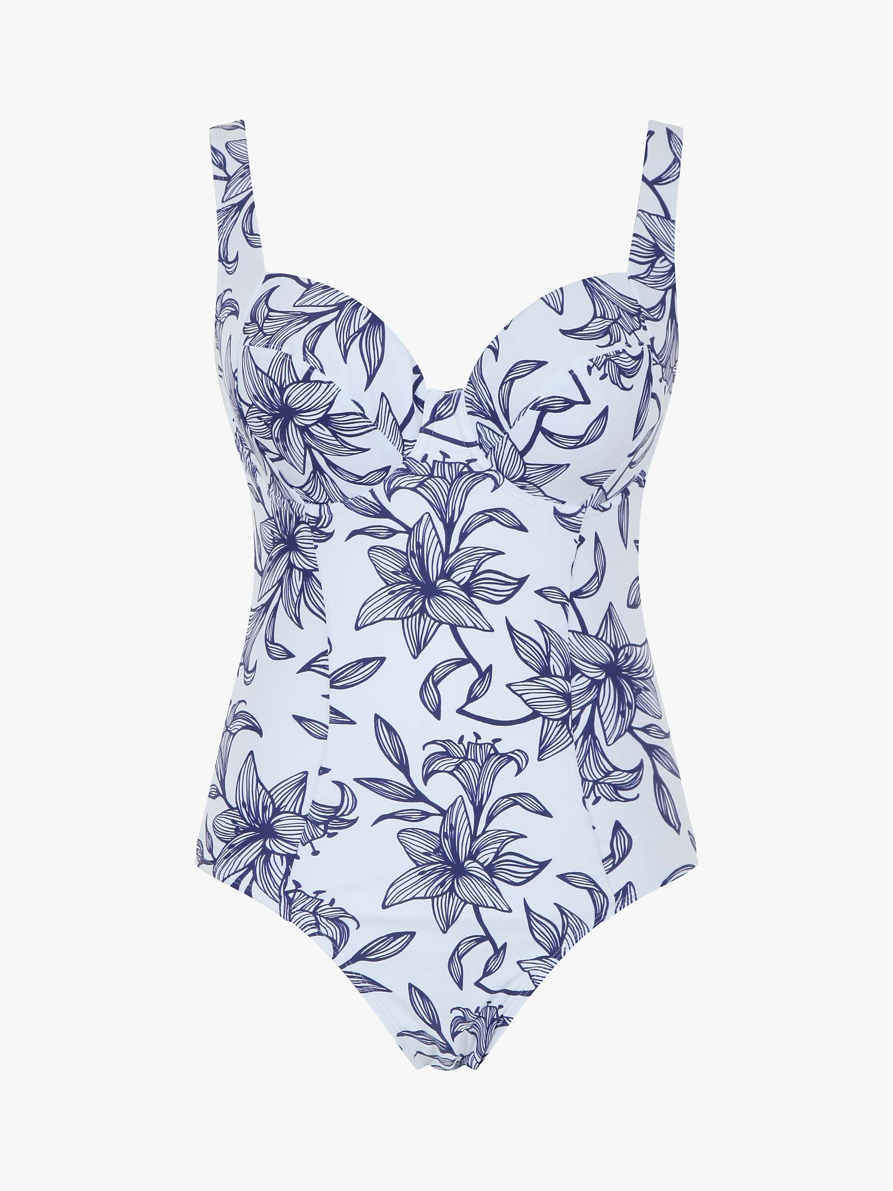 Buy Panache Paloma Capri Print Balcony Swimsuit, Navy/White Online at johnlewis.com