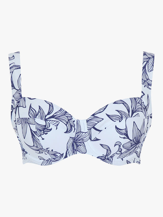 Panache Swim Olivia Capri Print Full Cup Bikini Top, Navy/White