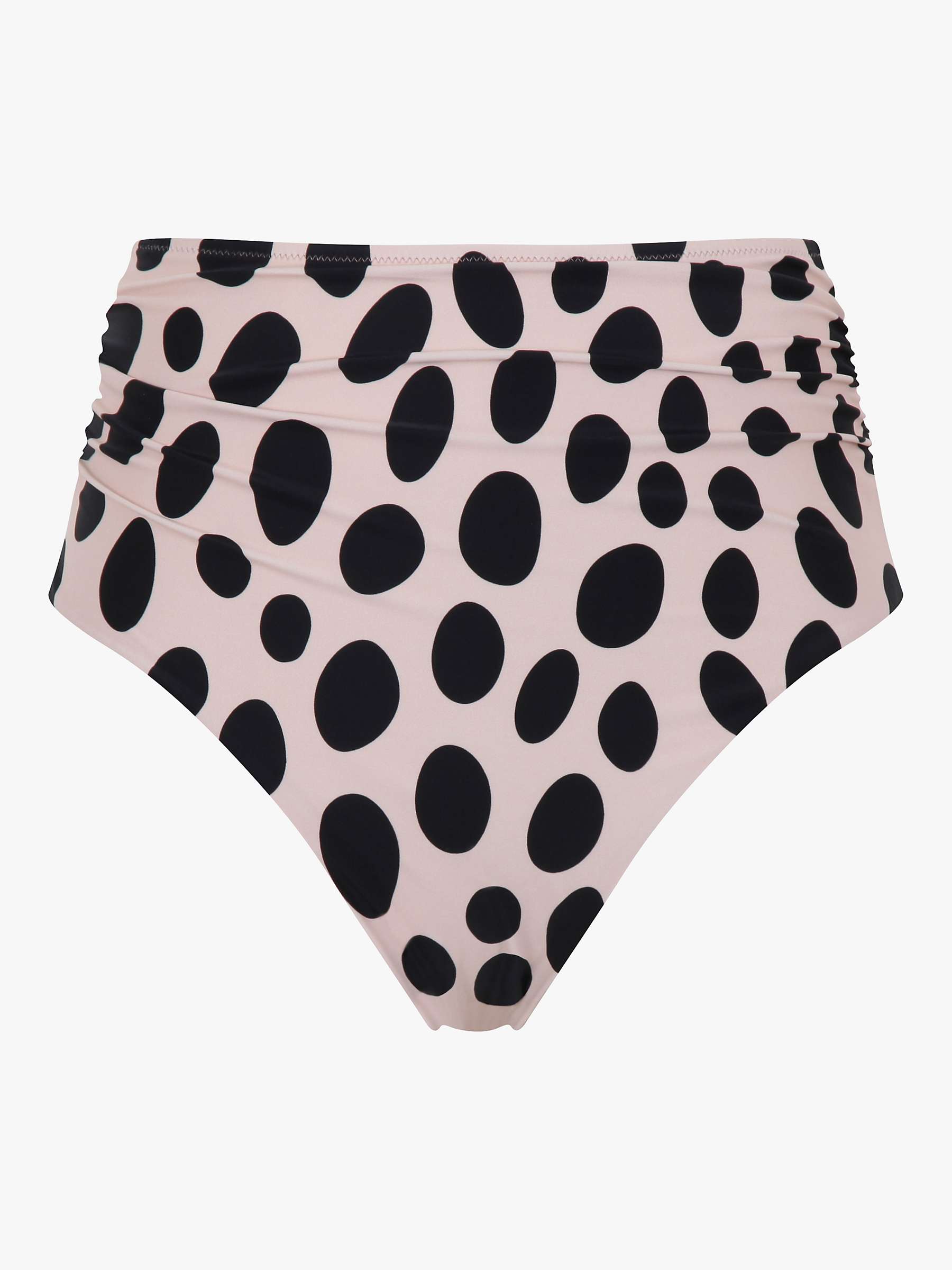 Buy Panache Swim Amalfi High Waist Gathered Bikini Briefs, Black/Taupe Online at johnlewis.com