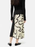 Jigsaw Hydra Coral Print Midi Skirt, Cream/Black