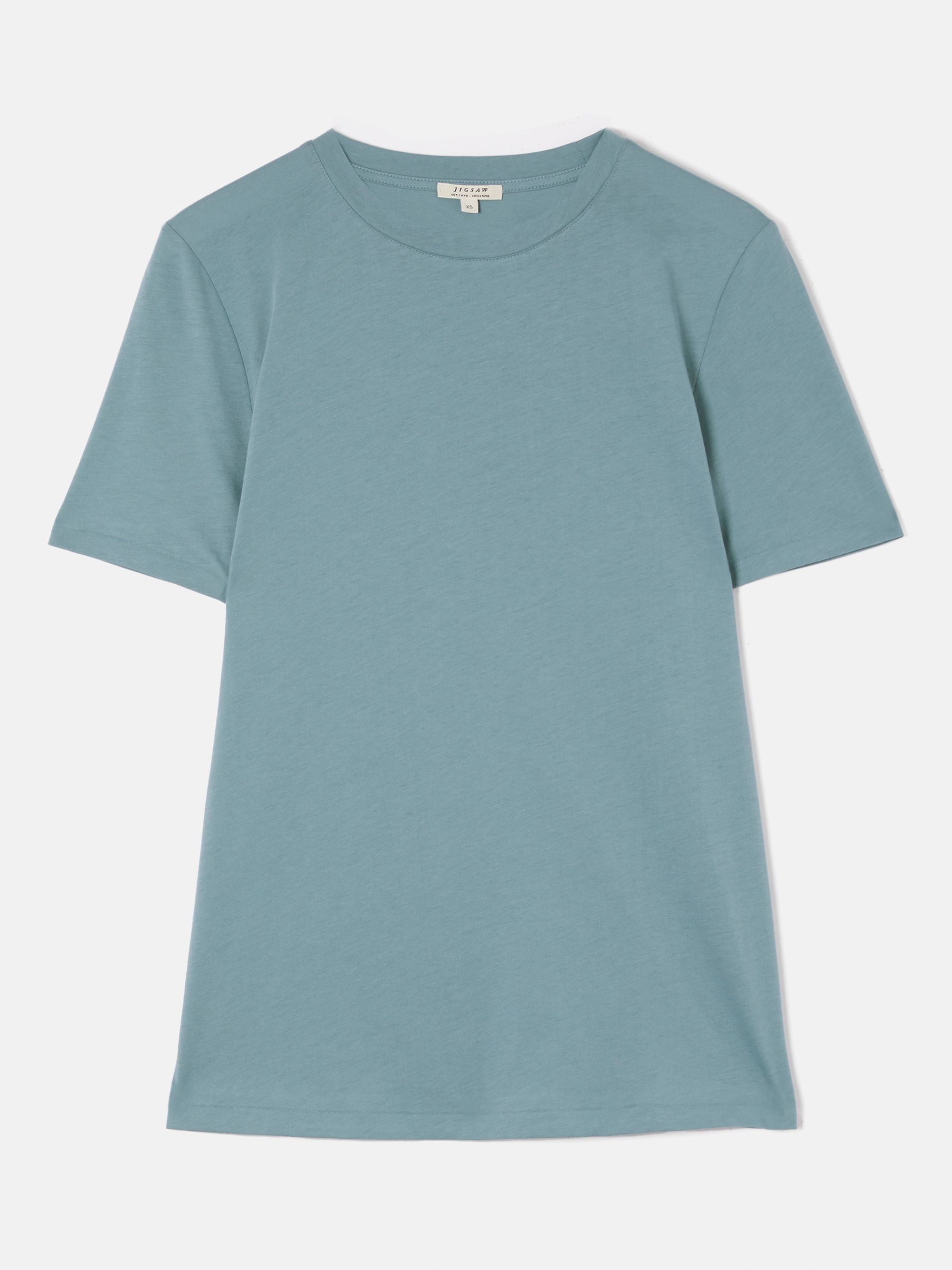 Jigsaw Supima Cotton Crew Neck T-Shirt, Blue, XS
