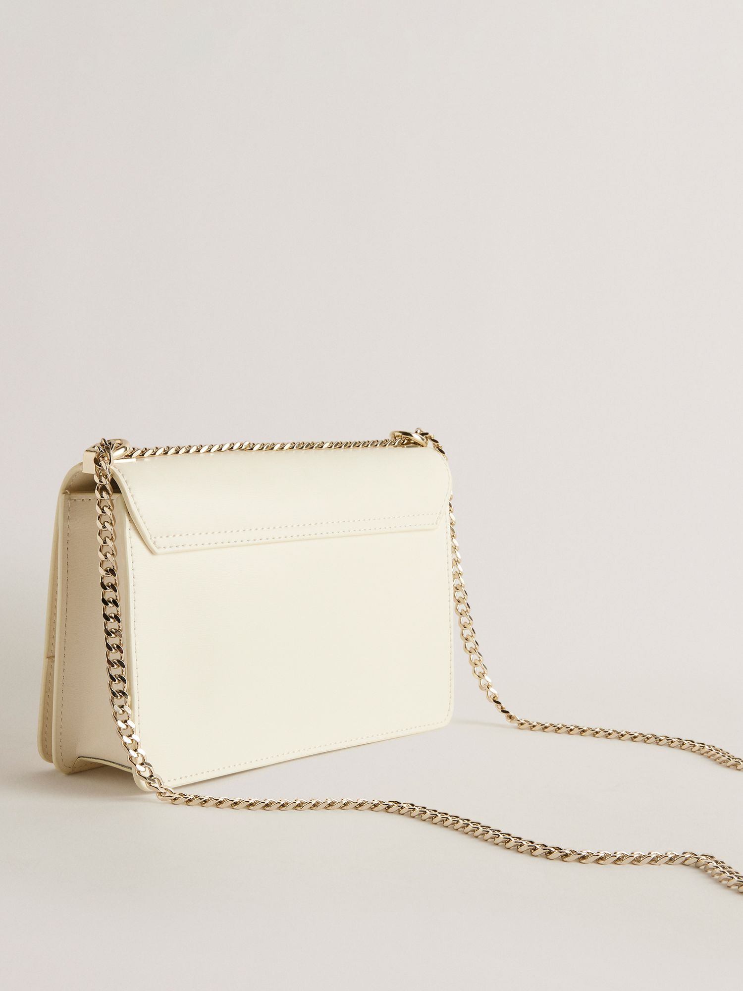 Ted Baker Baeleen Bow Detail Cross Body Leather Bag, Natural Cream, One Size