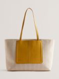 Ted Baker Nishra Canvas Tote Bag, Dark Yellow/Natural