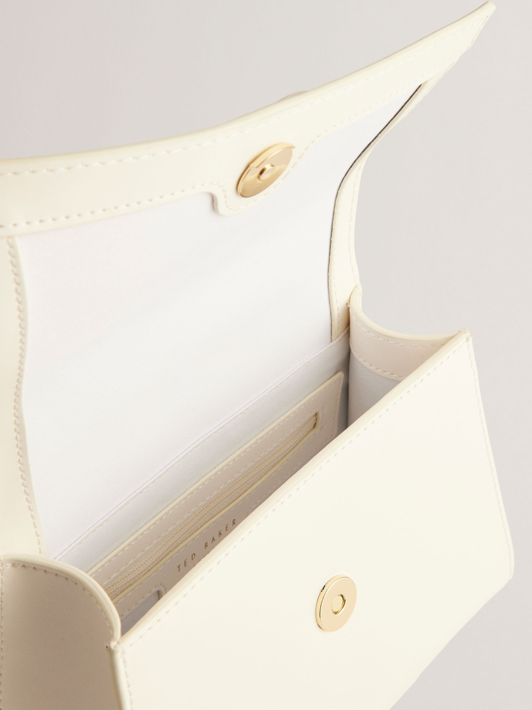 Buy Ted Baker Baelli Bow Detail Mini Top Handle Leather Bag, Natural Cream Online at johnlewis.com