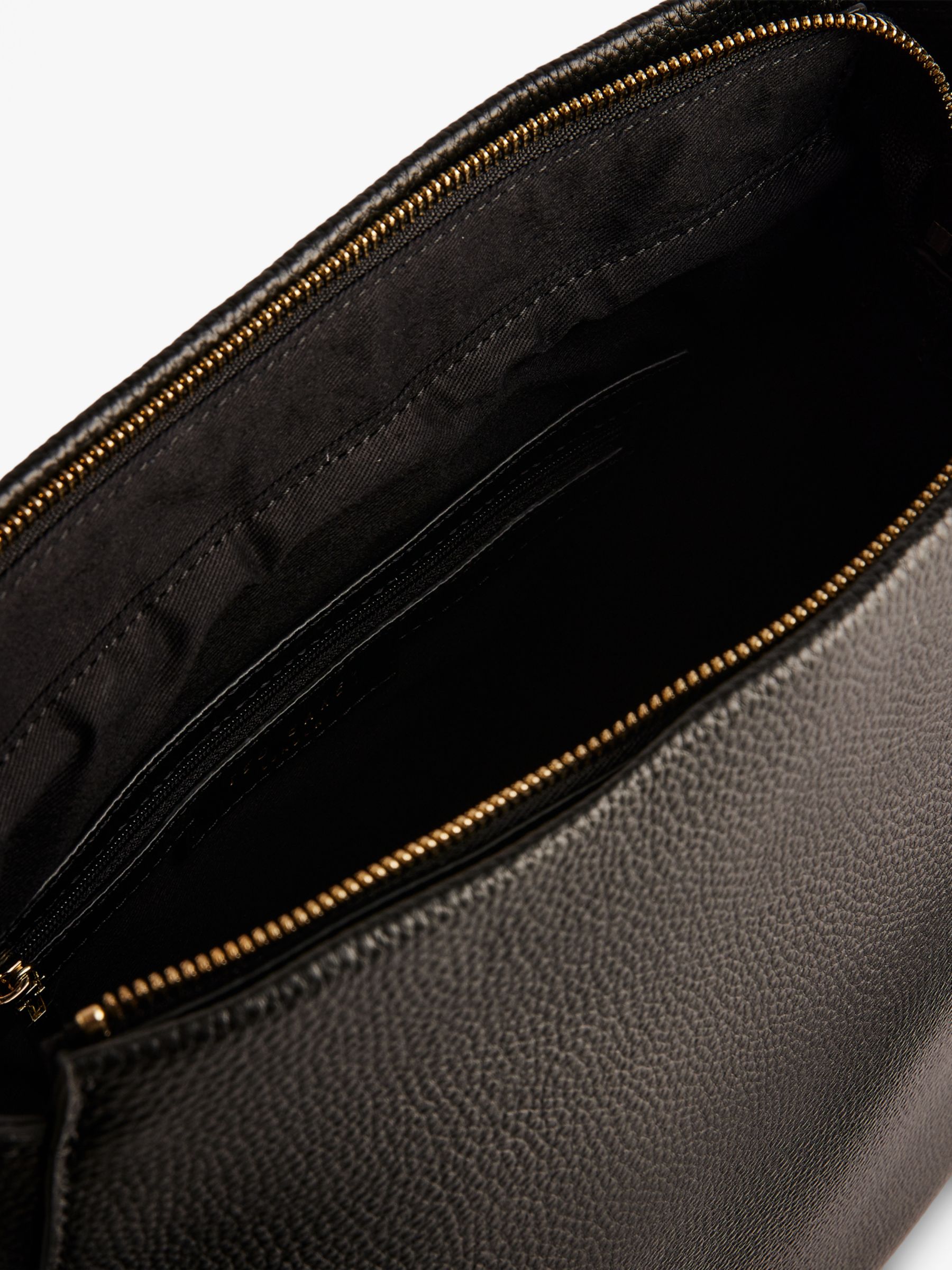 Ted Baker Darciel Branded Webbing Leather Hobo Bag, Black, One Size