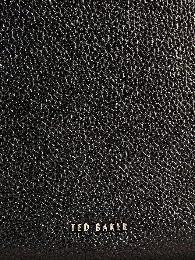 Ted Baker Darciel Branded Webbing Leather Hobo Bag, Black
