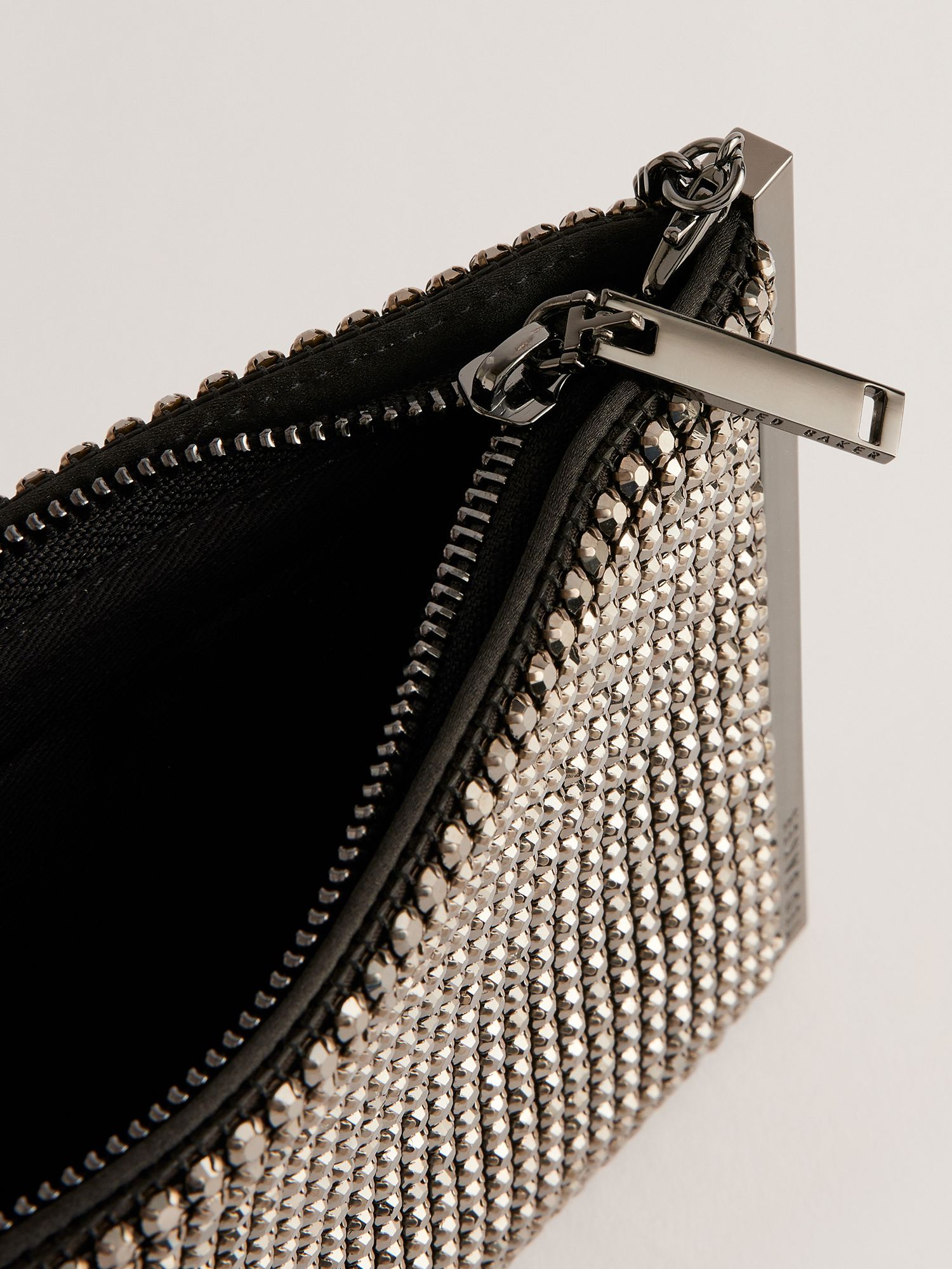 Ted Baker Glitzze Crystal Clutch Bag, Gunmetal, One Size