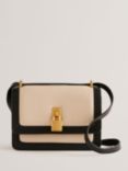 Ted Baker Clevlen Padlock Detail Mini Cross Body Bag, Black/Beige