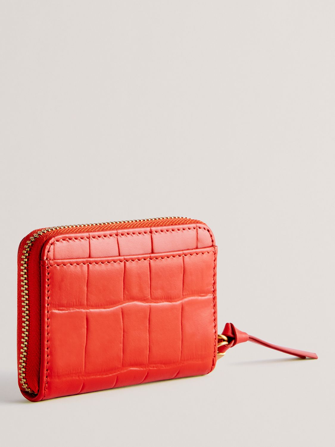 Ted Baker Wesmin Small Croc Effect Leather Purse, Red, One Size