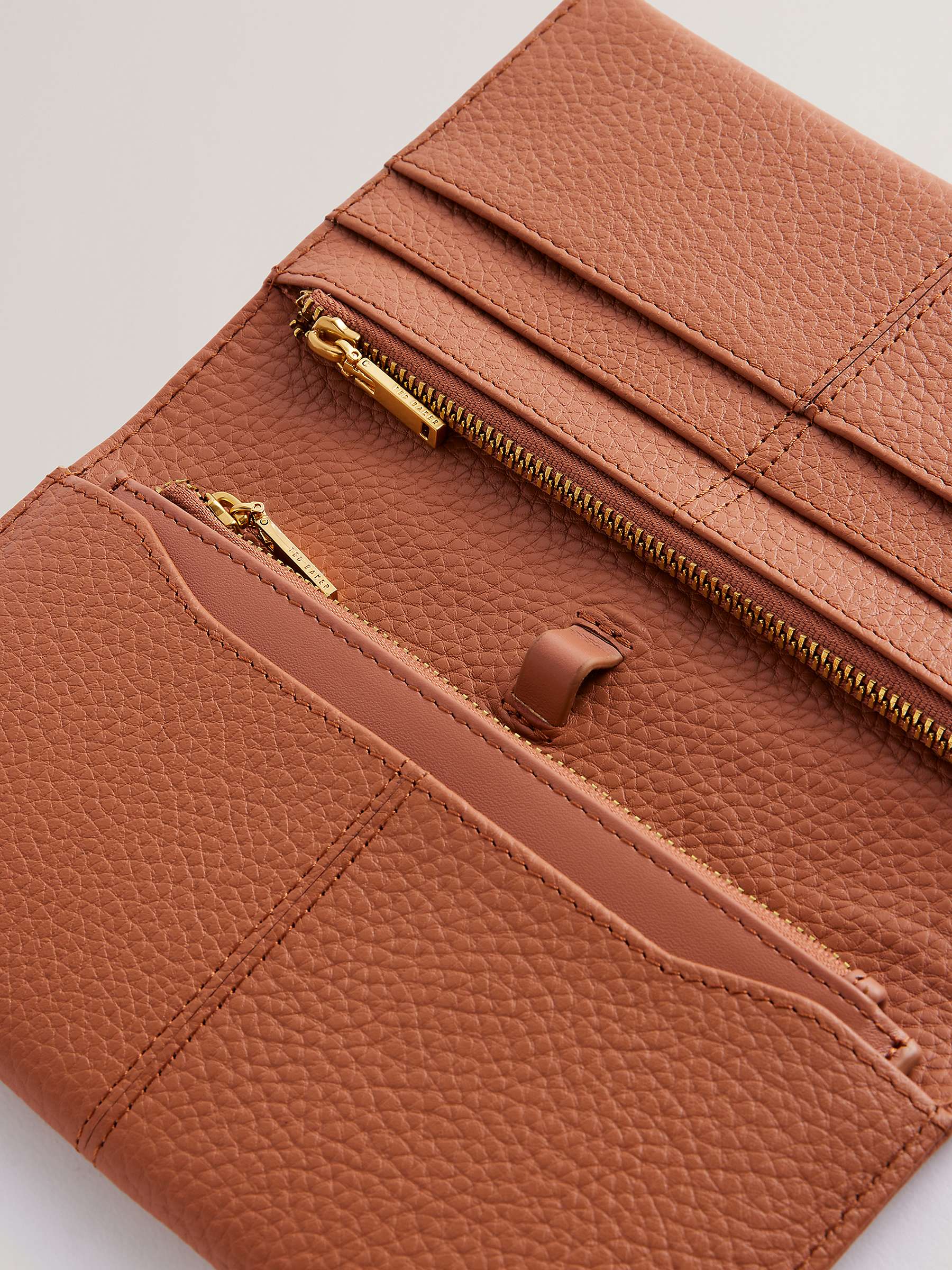 Buy Ted Baker Nishi Grainy Leather Bifold Purse, Tan Online at johnlewis.com