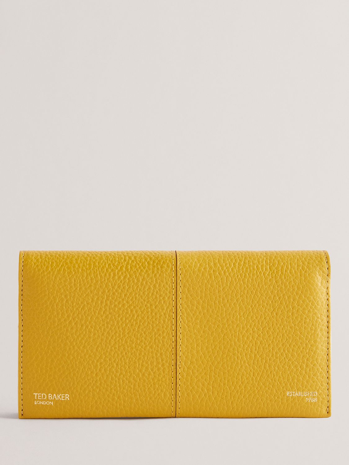 Ted Baker Nishi Soft Grainy Leather Fold Purse, Yellow Dark, Stnd