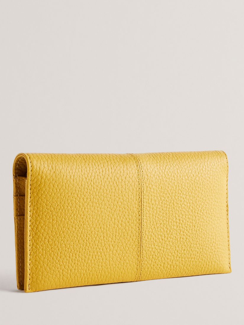Ted Baker Nishi Soft Grainy Leather Fold Purse, Yellow Dark, Stnd