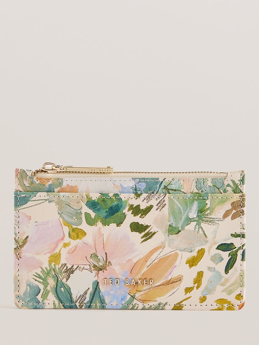 Ted Baker Medell  Painted Meadow Card Holder, Cream/Multi, One Size