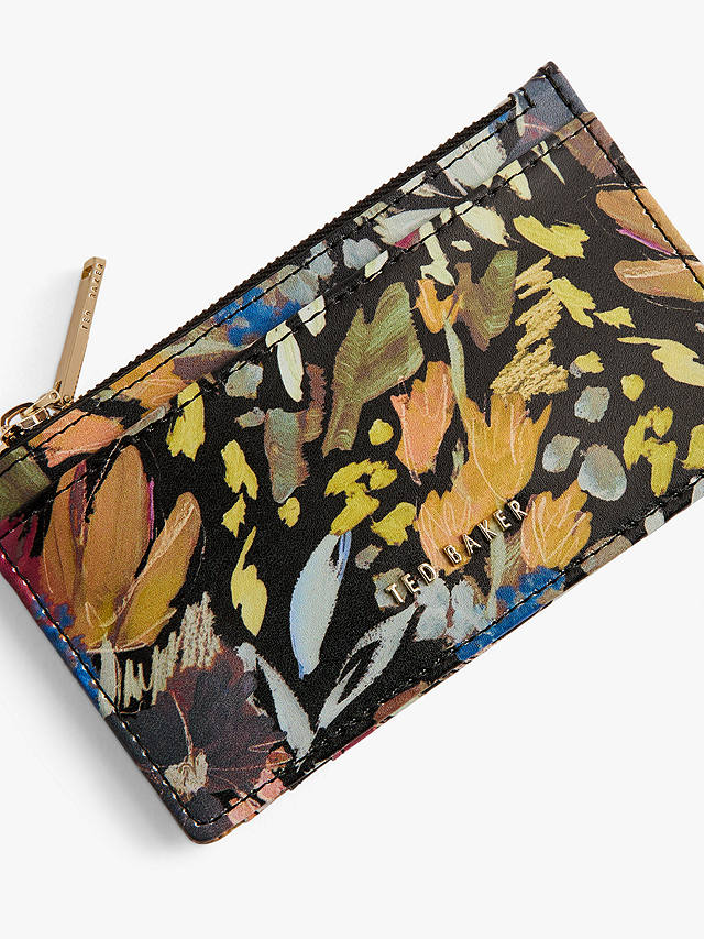 Ted Baker Medell  Painted Meadow Card Holder, Black/Multi