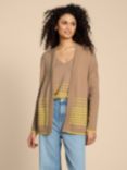 White Stuff Lily Longline Stripe Cardigan, Natural/Multi