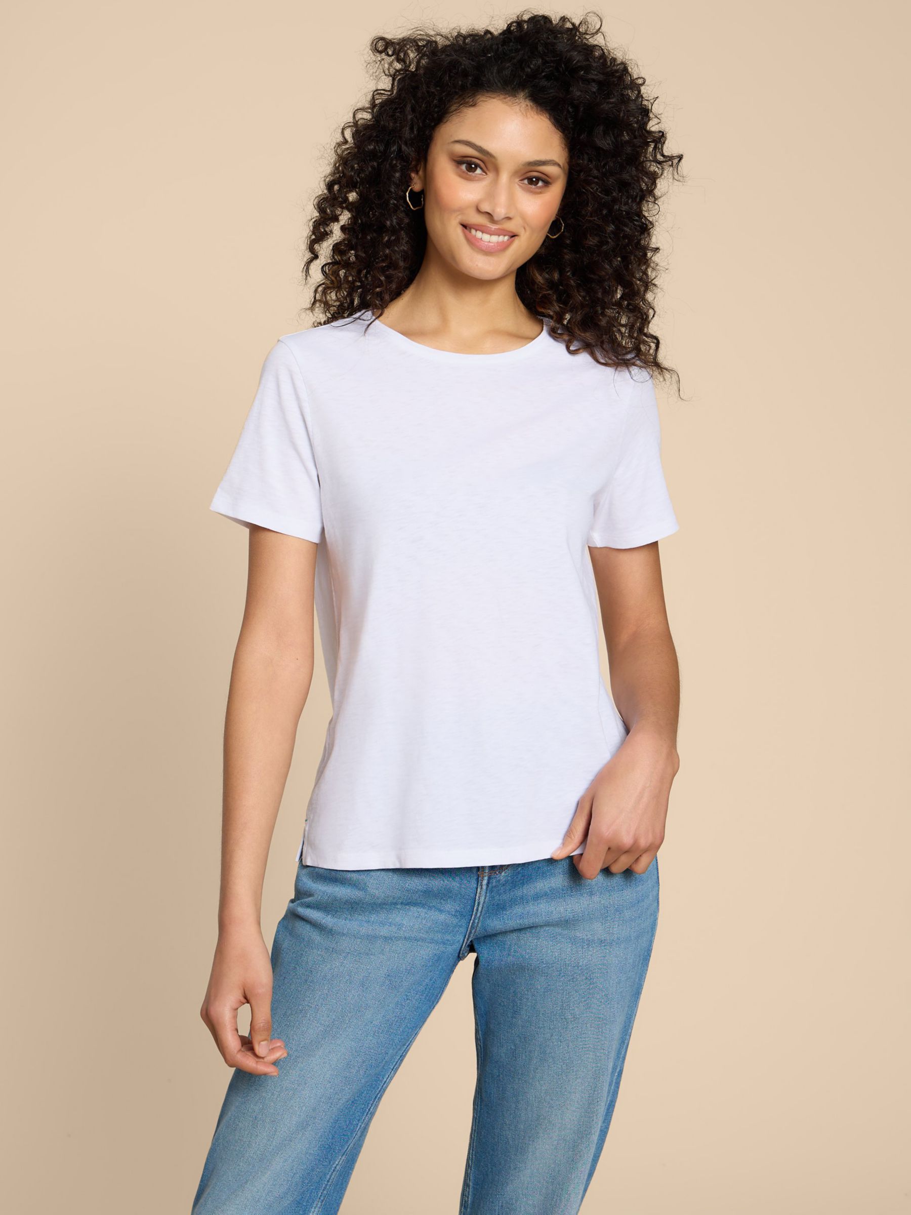 White Stuff Abbie Cotton T-Shirt, Brilliant White, 6