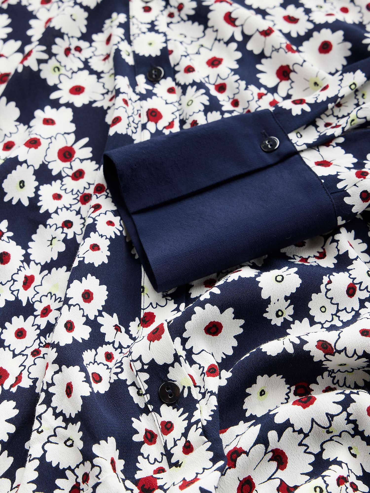 Buy Mint Velvet Floral Print Mini Shirt Dress, Navy/Multi Online at johnlewis.com