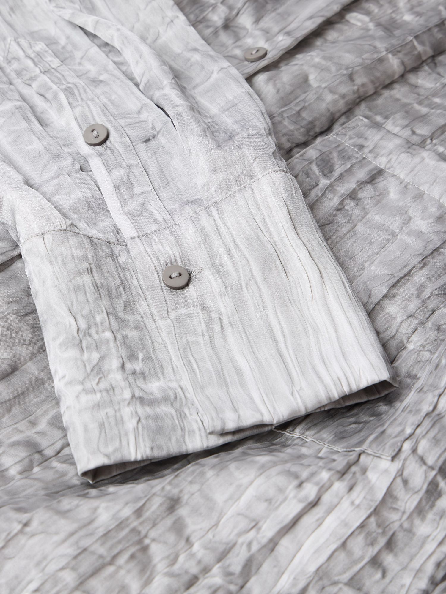 Buy Mint Velvet Crinkle Satin Longline Shirt, Light Grey Online at johnlewis.com
