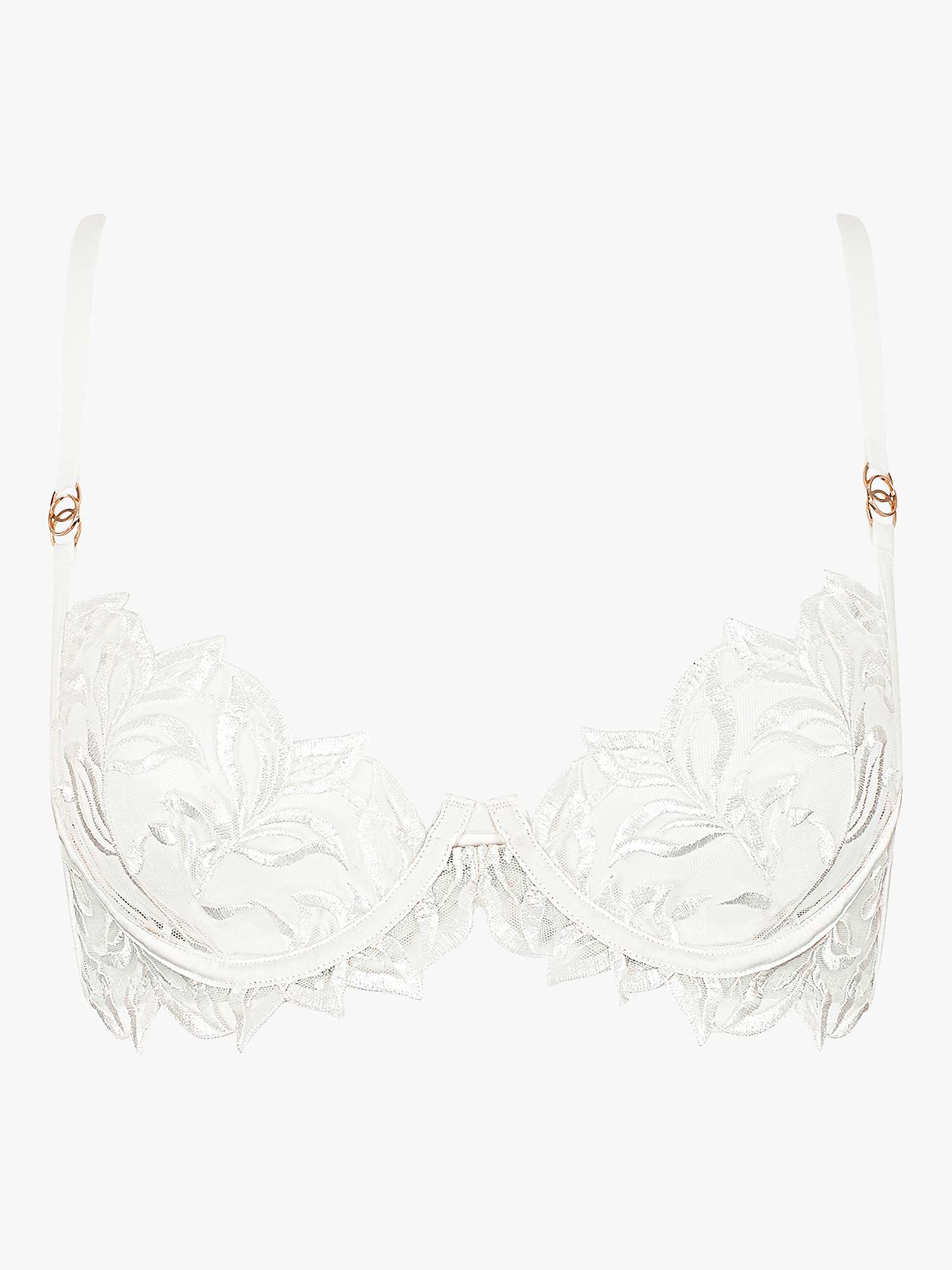 Buy Bluebella Isadora Leaf Embroidery Wired Bra, White Online at johnlewis.com