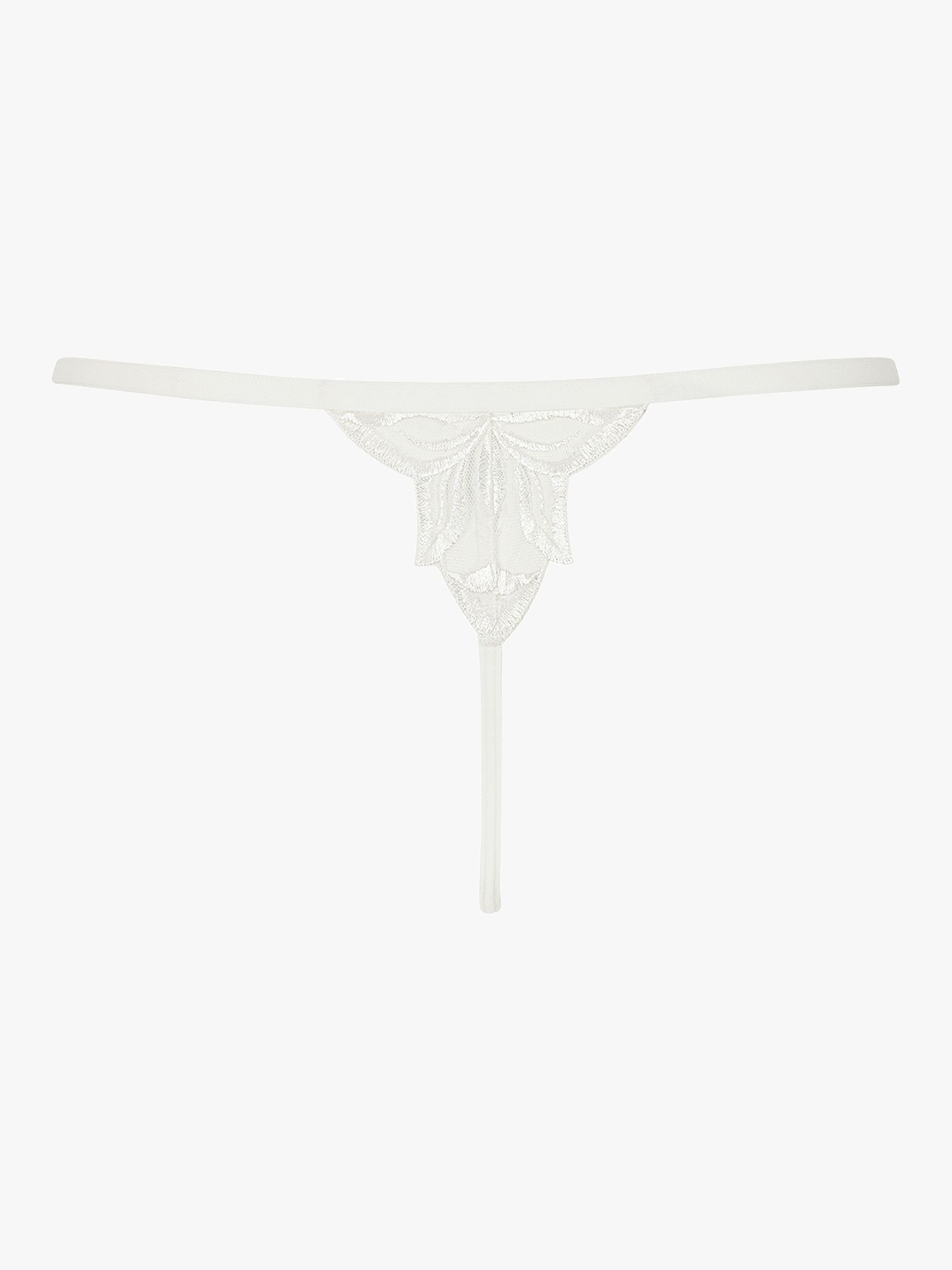 Bluebella Isadora Leaf Embroidery Thong, White, 8
