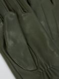 John Lewis Fleece Lined Women's Leather Gloves, Green