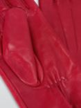 John Lewis Fleece Lined Women's Leather Gloves, Bright Red