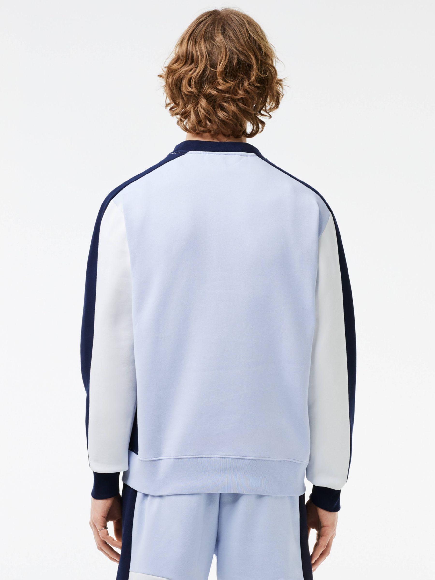 Lacoste Brushed Fleece Jumper, Blue/Multi, S