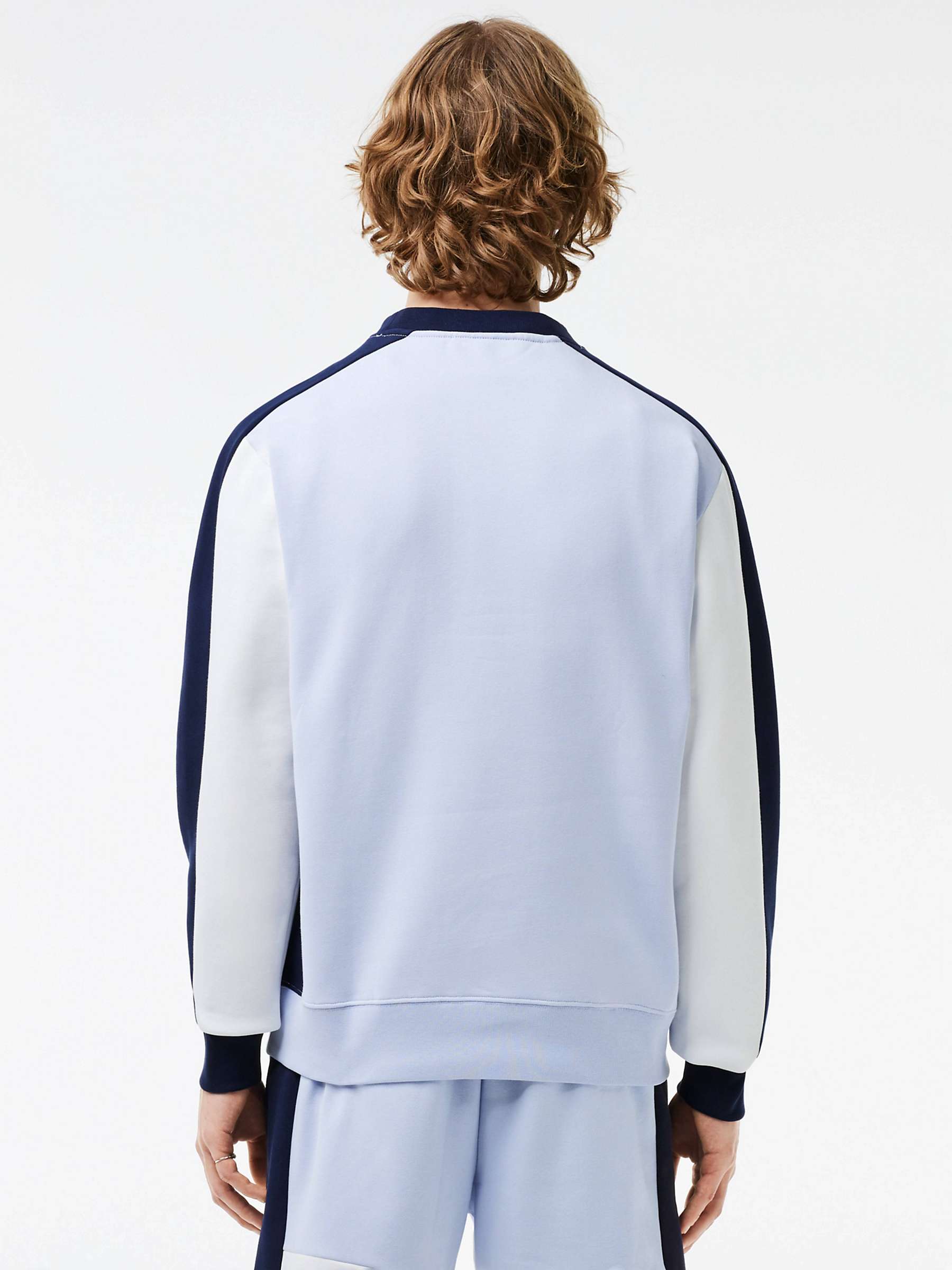 Buy Lacoste Brushed Fleece Jumper, Blue/Multi Online at johnlewis.com