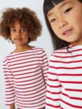 Armor Lux Kids' Long Sleeve 3/4 Stripe Top, Red/White