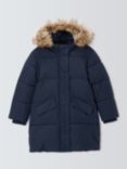 John Lewis Kids' Longline Padded Jacket, Navy Blue