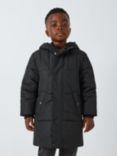 John Lewis Kids' Longline Padded Jacket, Black