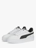 PUMA Carina Street Leather Trainers, Puma White/Black