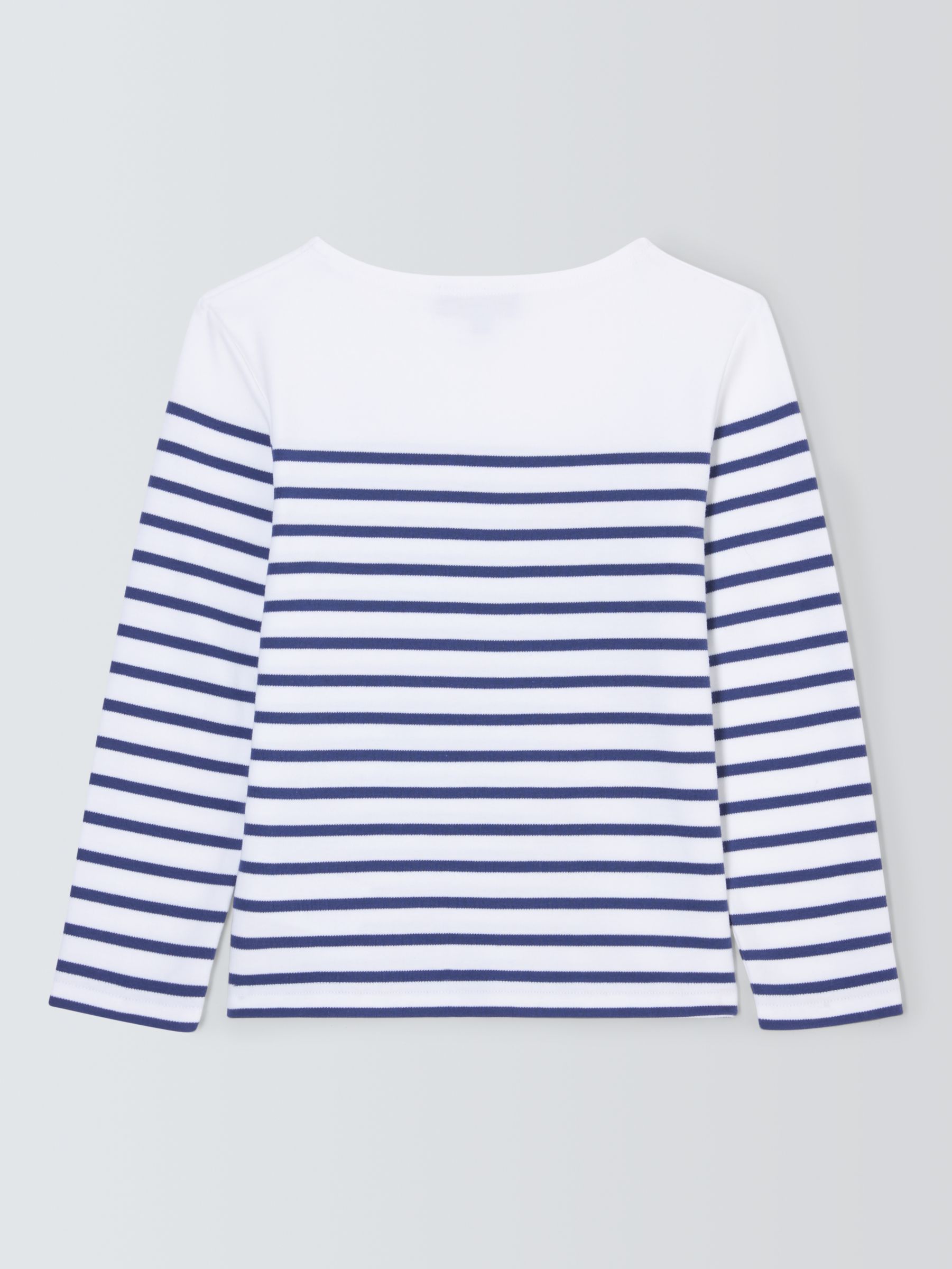 Armor Lux Kids' Stripe Fish Print Long Sleeve T-Shirt, Blue/White, 4 years