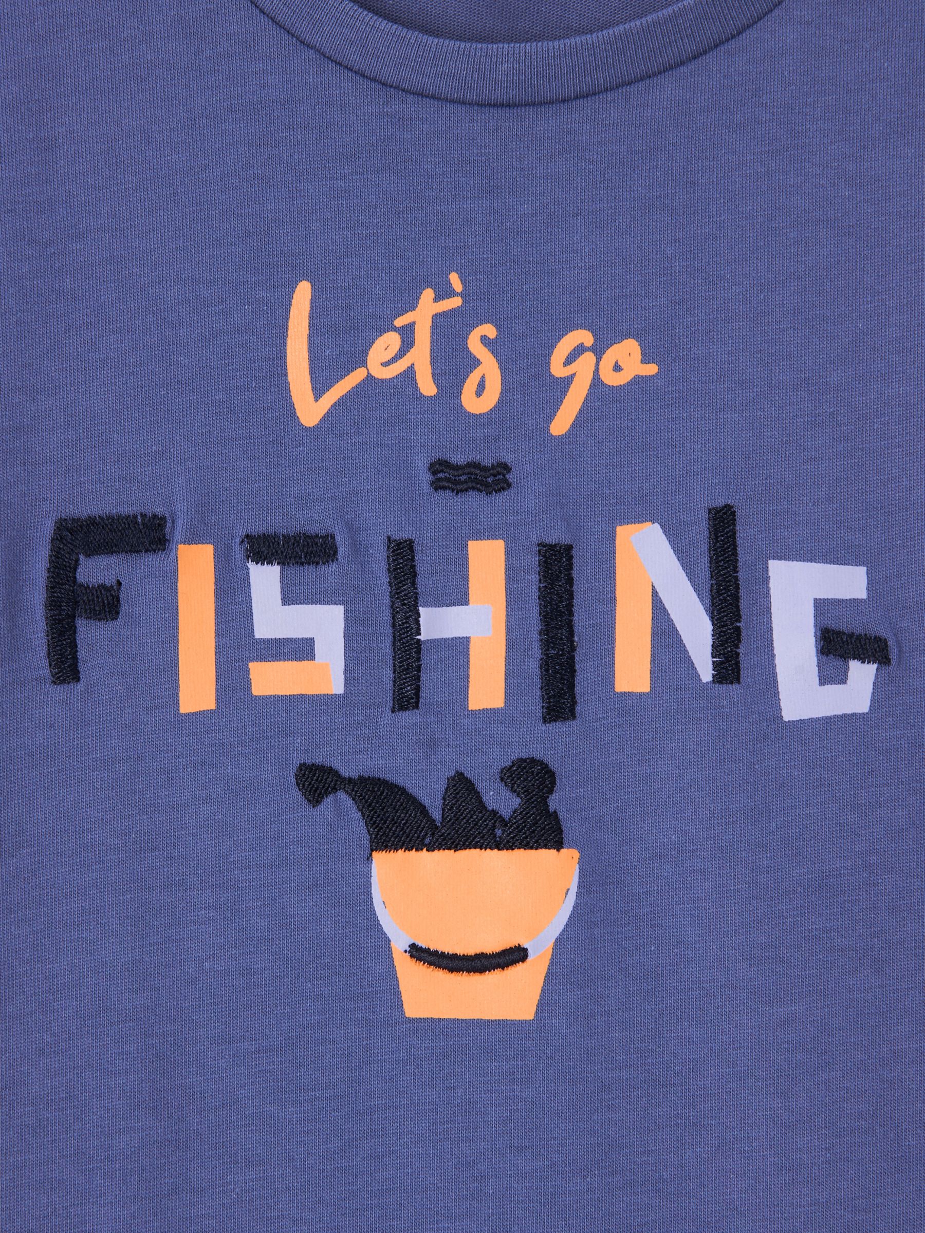 Armor Lux Kids' Let's Go Fishing Graphic T-Shirt, Blue, 8 years