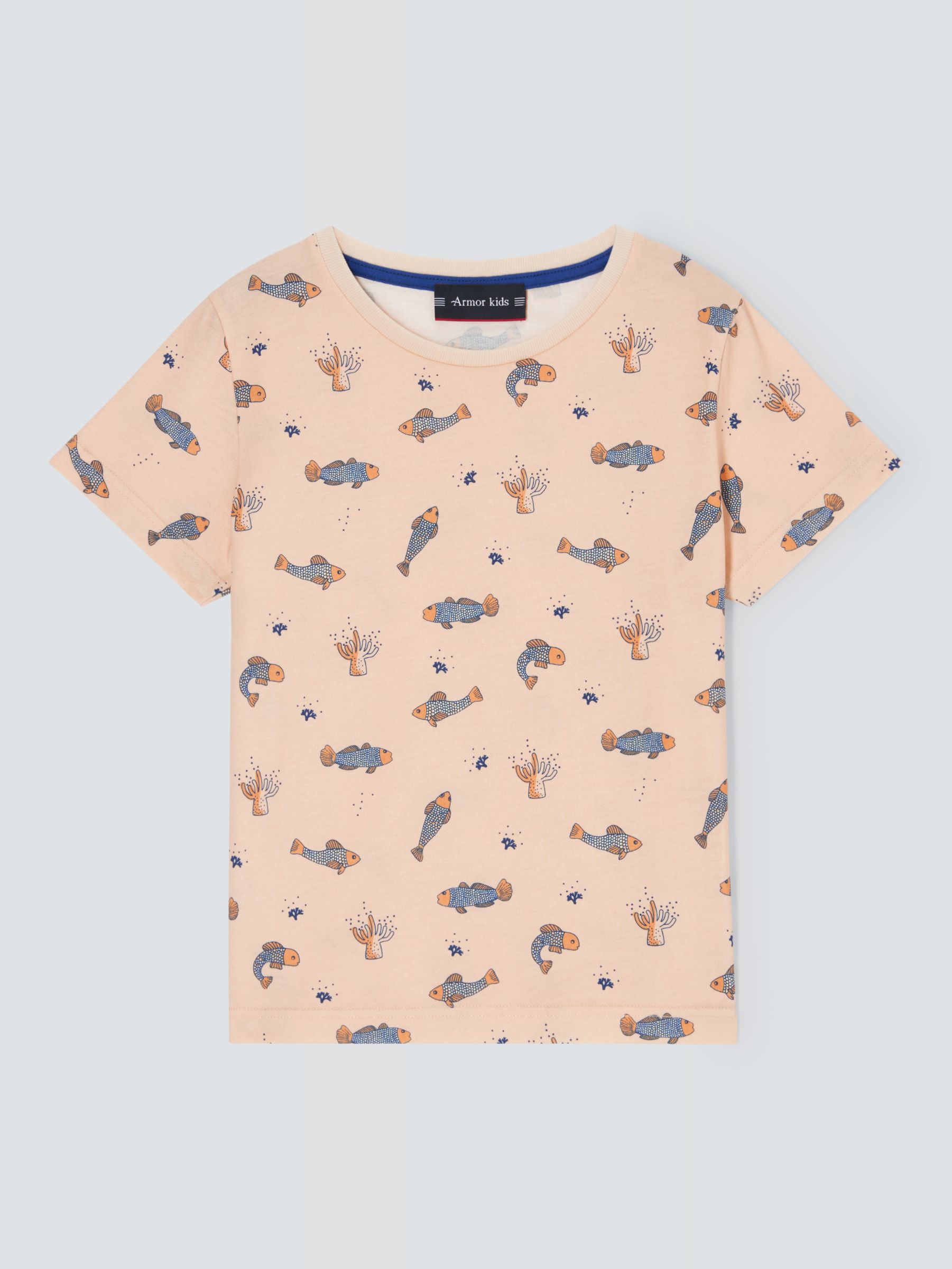 Armor Lux Kids' Fish Print T-Shirt, Natural/Multi, 12 years