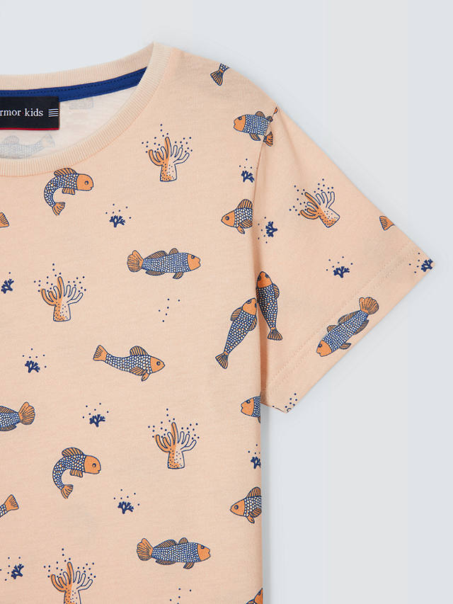Armor Lux Kids' Fish Print T-Shirt, Natural/Multi