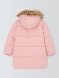 John Lewis Kids' Padded Longline Coat, Light Pink