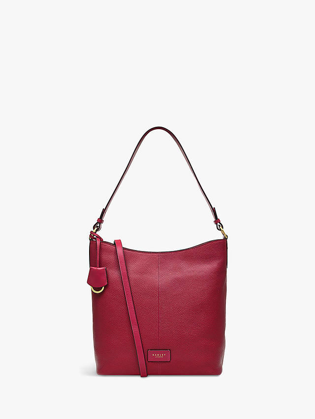 Radley Southwark Lane Leather Large Zip Top Shoulder Bag, Raspberry