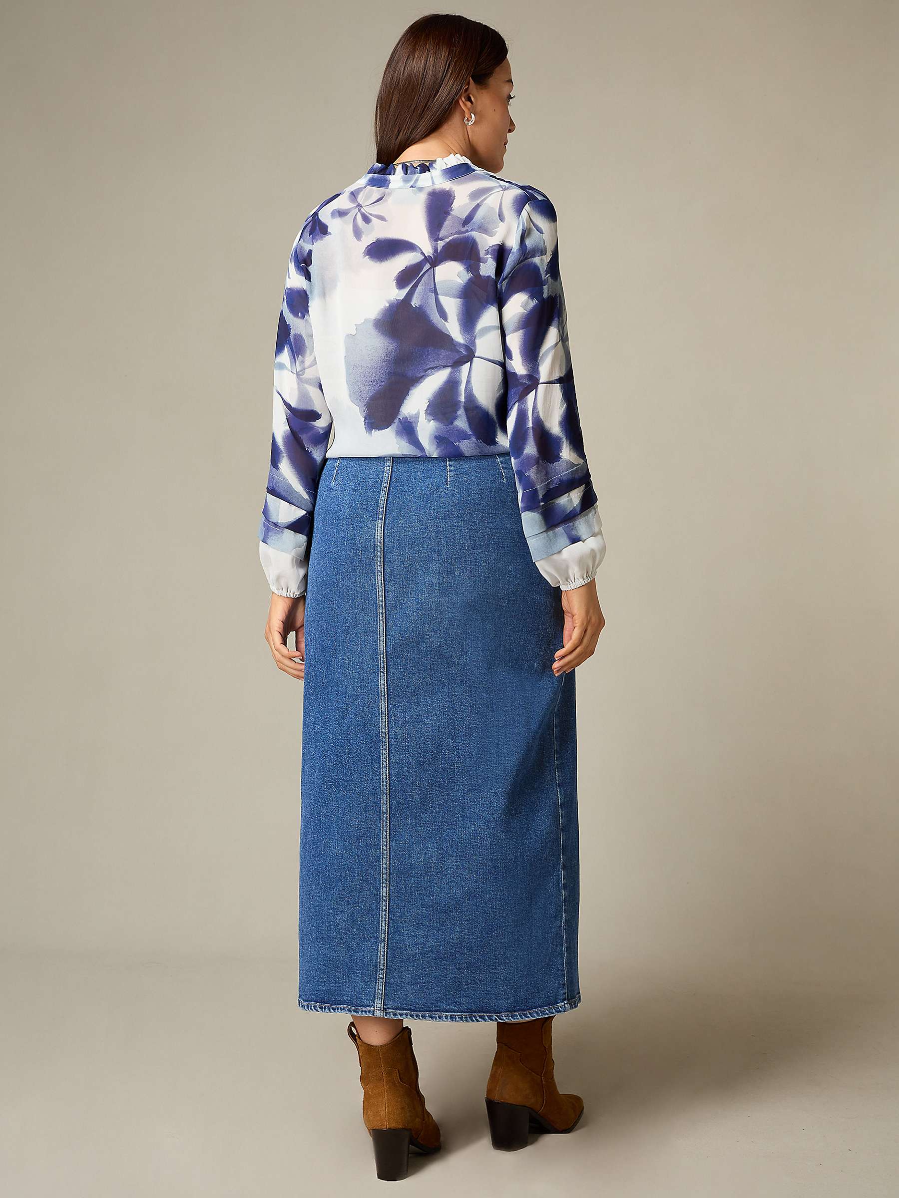 Buy Live Unlimited Curve Petite Denim Midi Skirt, Blue Online at johnlewis.com