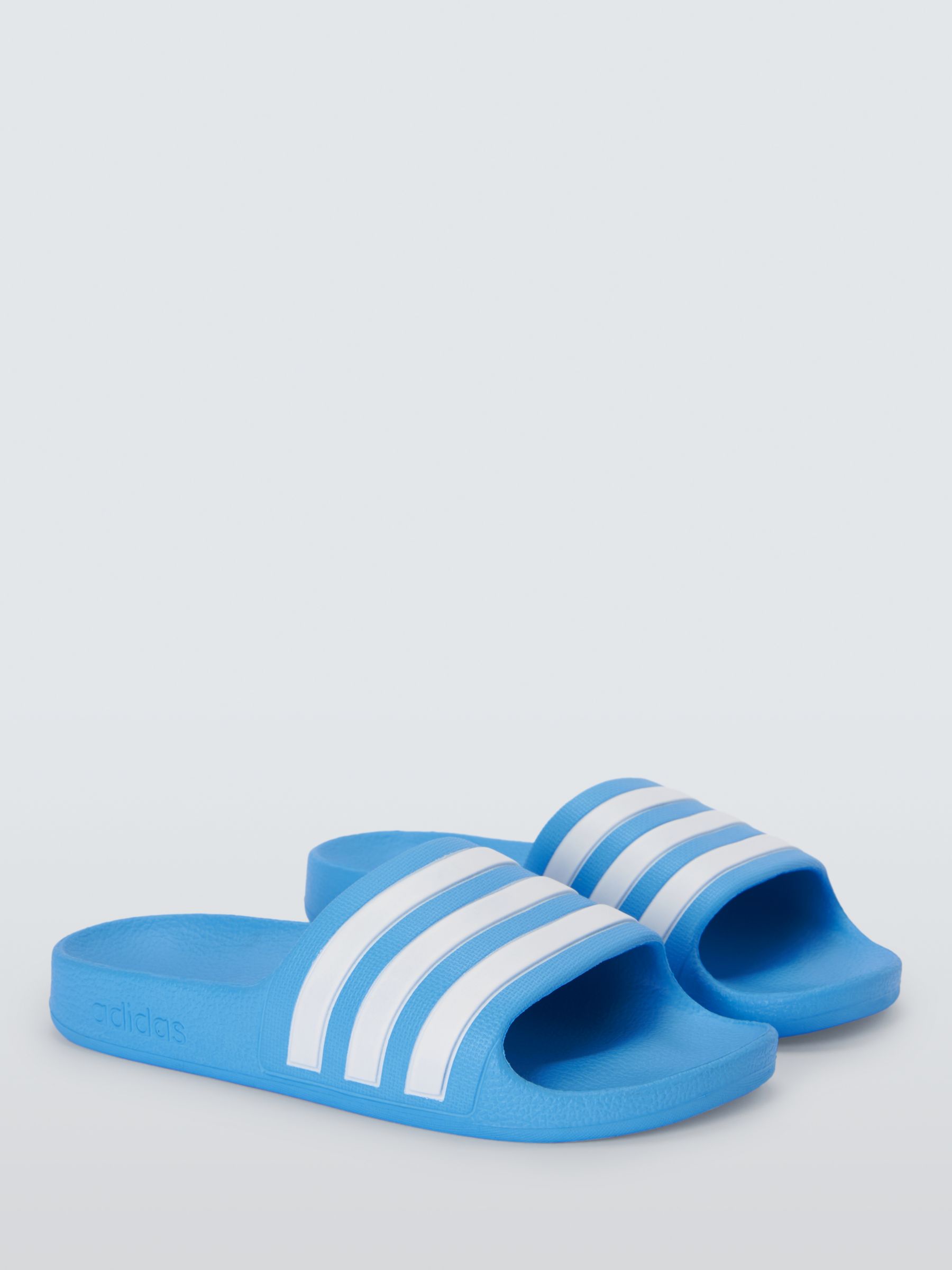 adidas Kids' Adilette Aqua Shower Stripe Sliders, Blue, 3