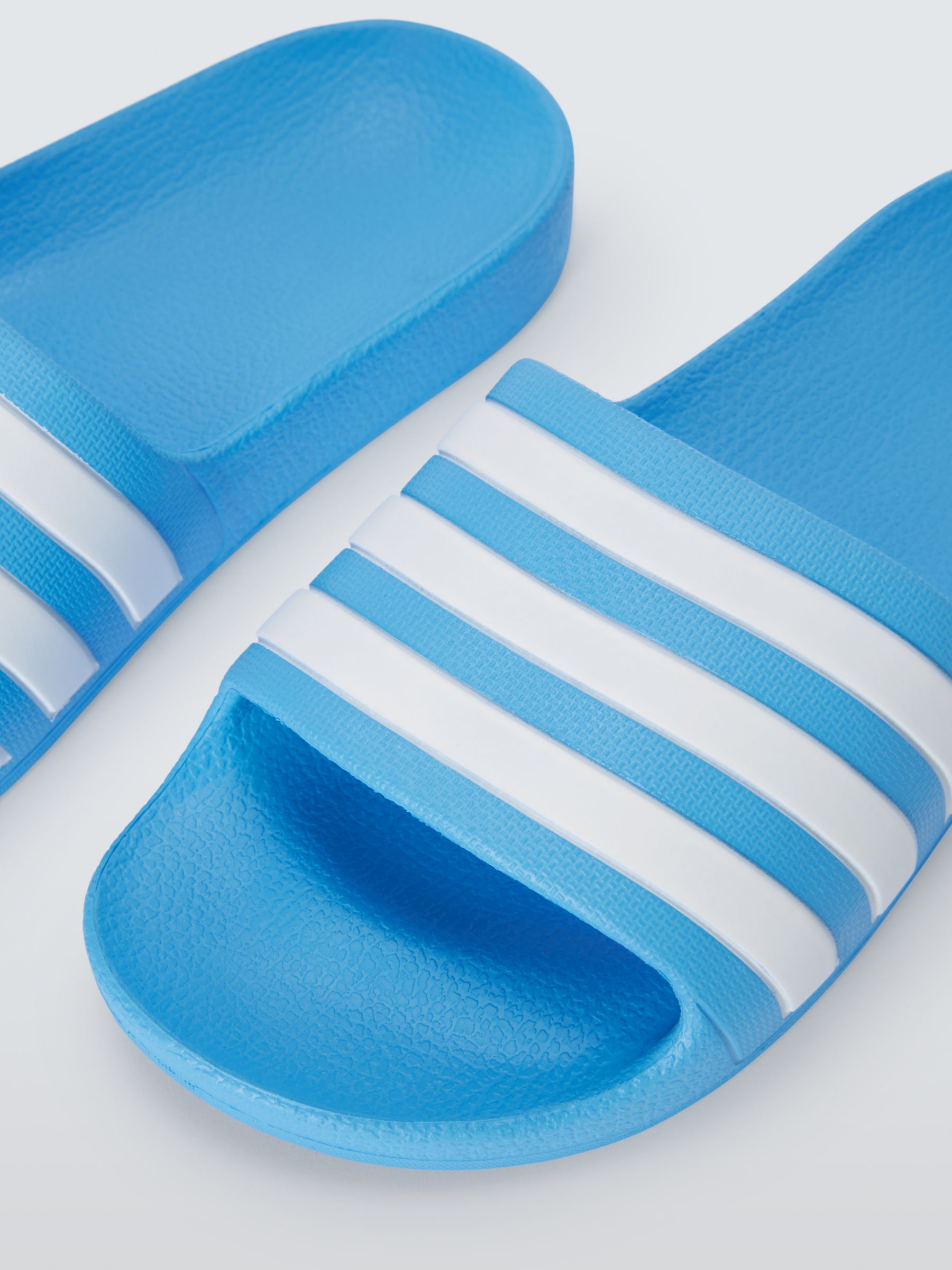 adidas Kids' Adilette Aqua Shower Stripe Sliders, Blue, 3