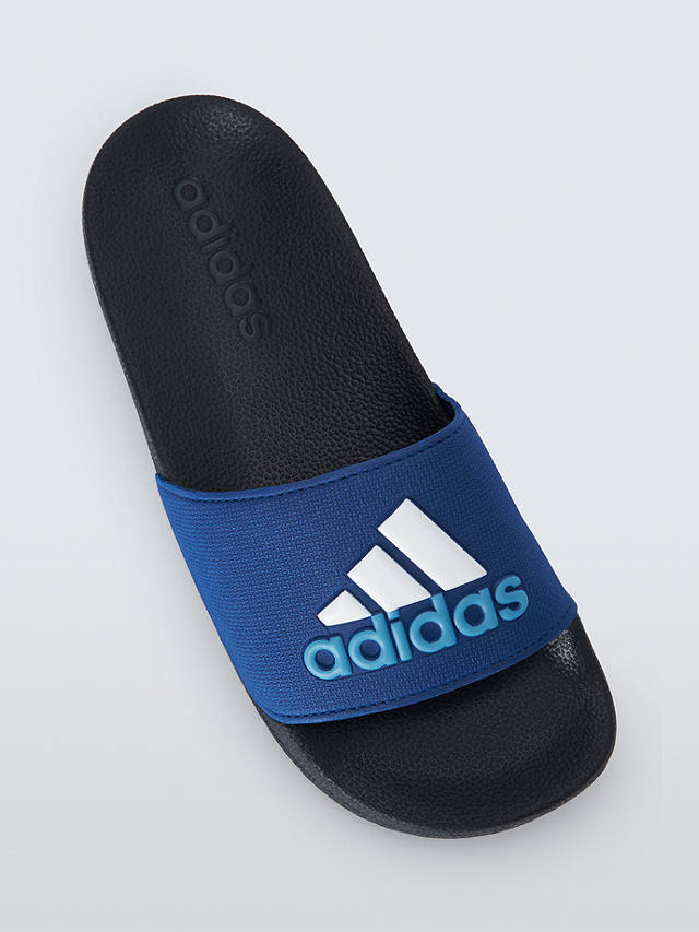 adidas Kids' Adilette Shower Logo 3 Stripes Sliders, Blue