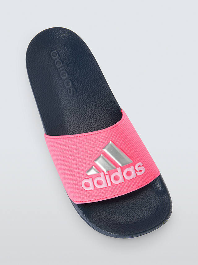 adidas Kids' Adilette Shower Logo 3 Stripes Sliders, Pink