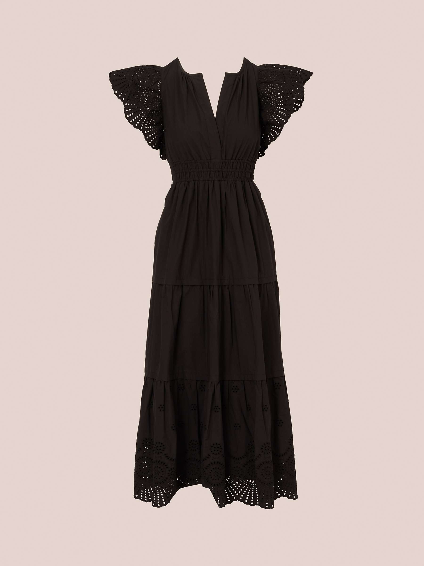 Buy Adrianna Papell Eyelet Trim Dress, Black Online at johnlewis.com