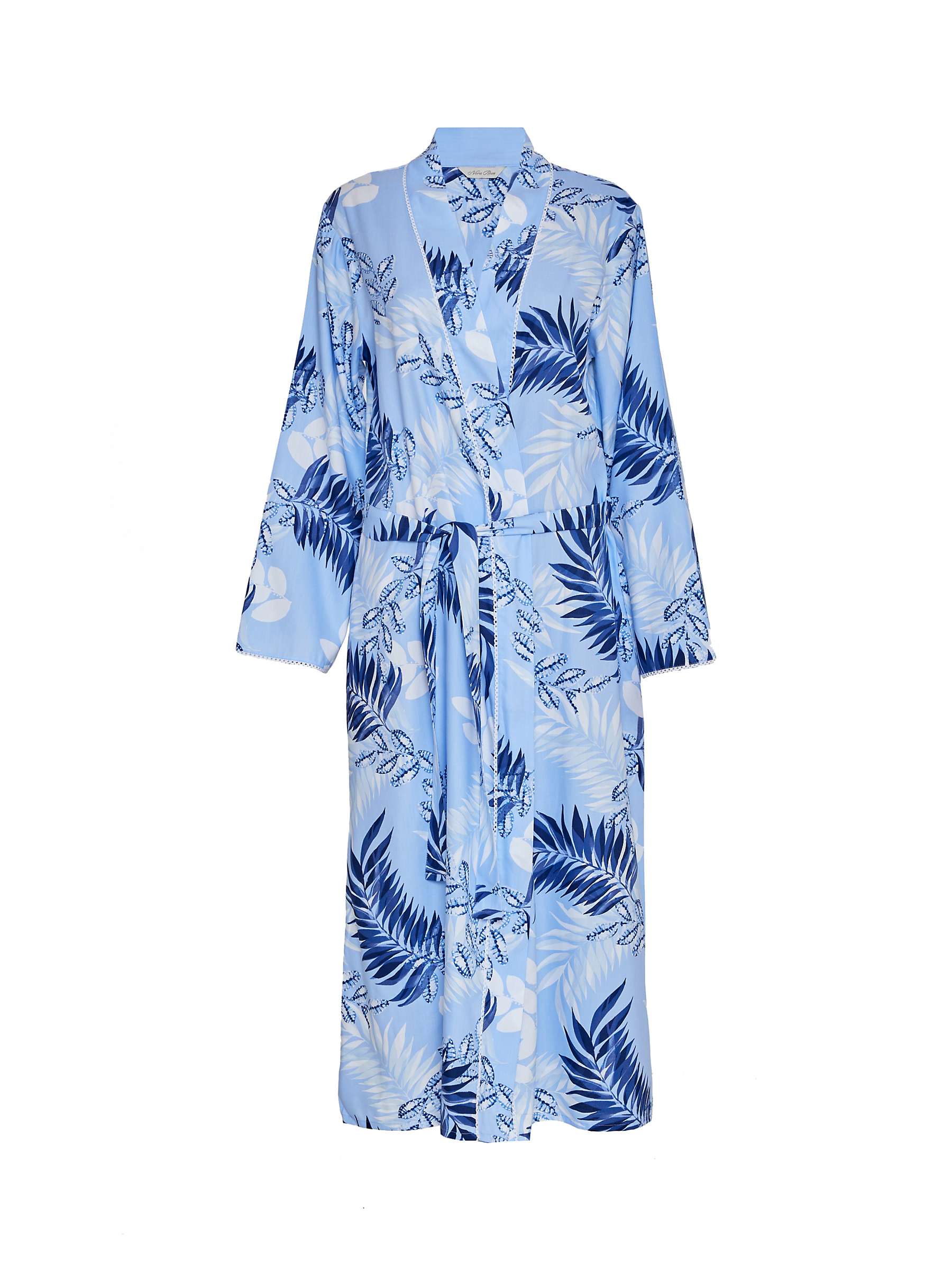 Buy Cyberjammies Selena Leaf Print Long Dressing Gown, Blue/Multi Online at johnlewis.com