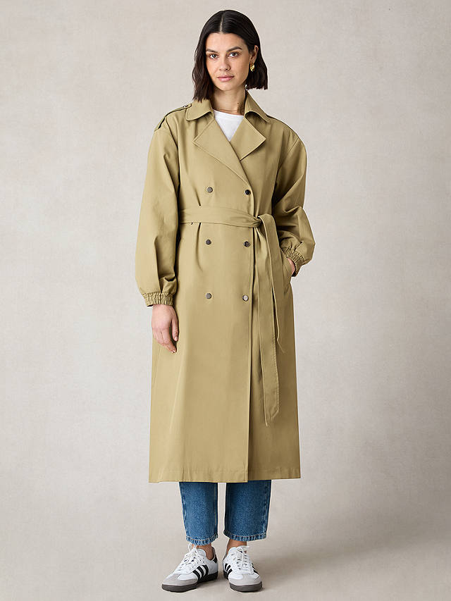 Ro&Zo Petite Belted Trench Coat, Green
