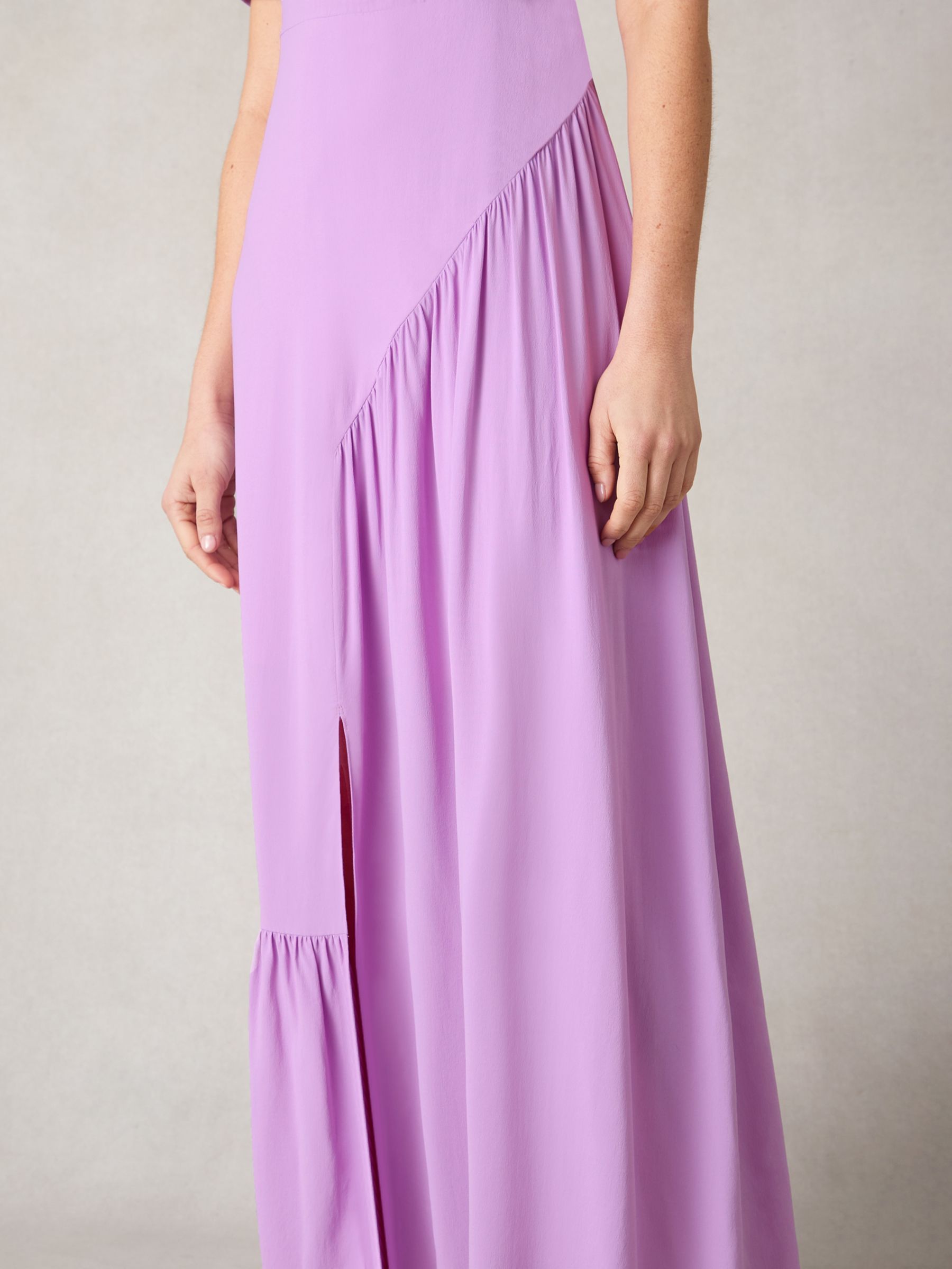 Ro&Zo Petite Scarlett Twist Neck Dress, Purple, 6