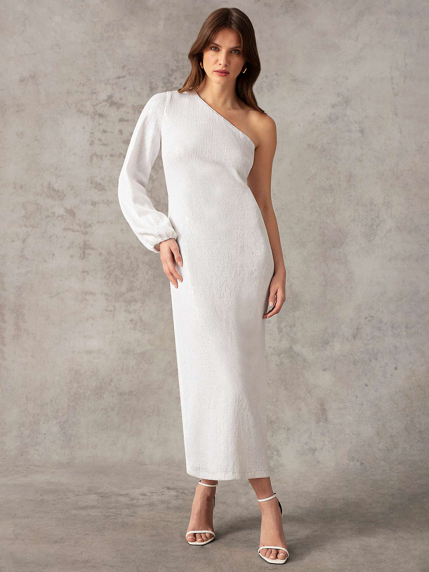 Buy Ro&Zo Selena Sequin One Shoulder Midi Dress Online at johnlewis.com